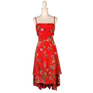 Vince Camuto High Low Floral Dress Women’s 10 Sleeveless Midi Classic Chic